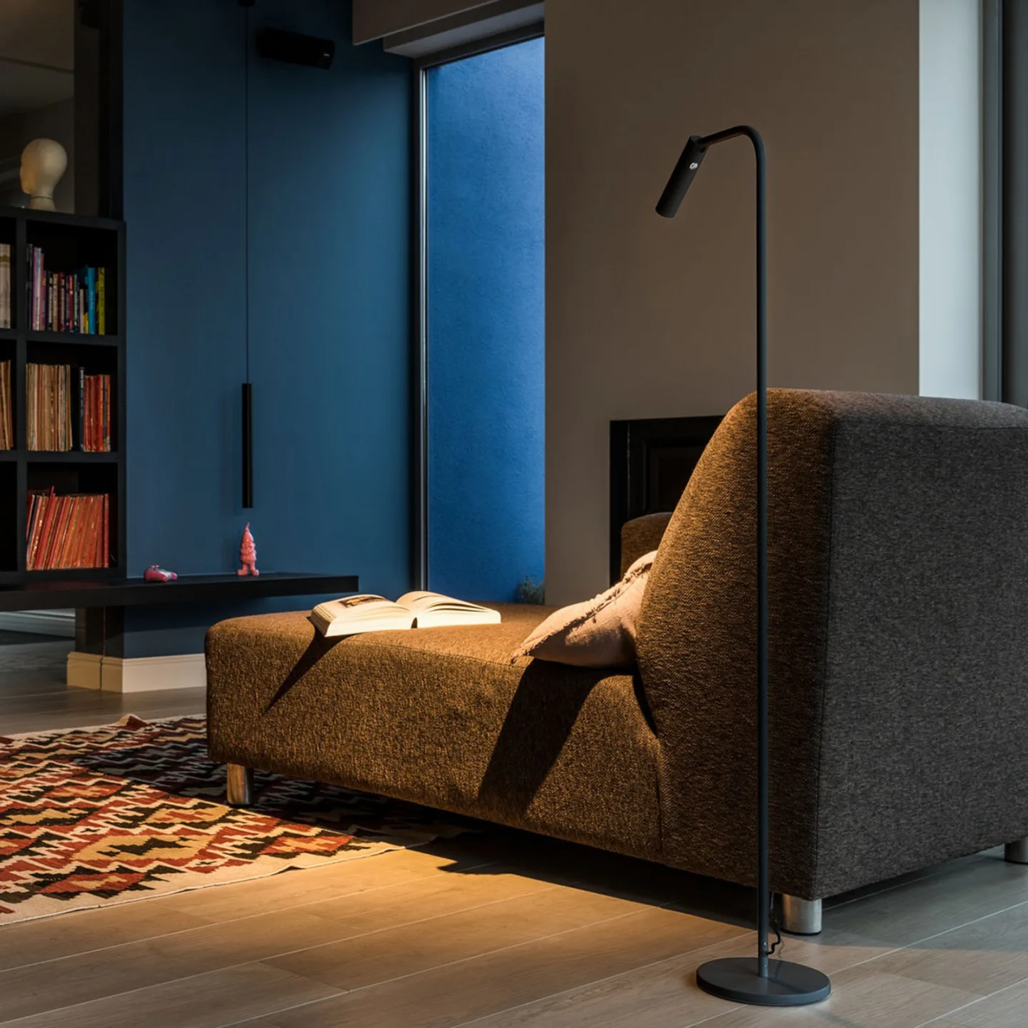 Karpo Stehleuchte Black - SLV - Arbeitszimmer / Büro - Modern - Metall - Mit Schirm