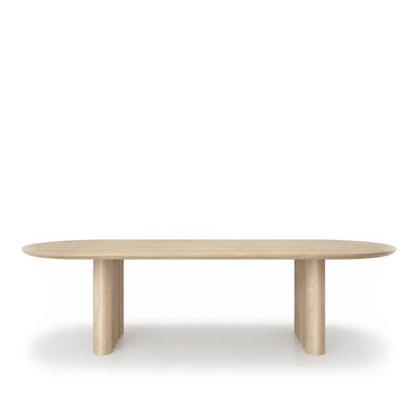 Dk3 - Plush Table Oval 30mm tabletop 130mm legs L270 x W100 x H72 cm Max 2 extension leaves Oak - soap - Matbord - Jacob Plejdrup - Beige - Trä