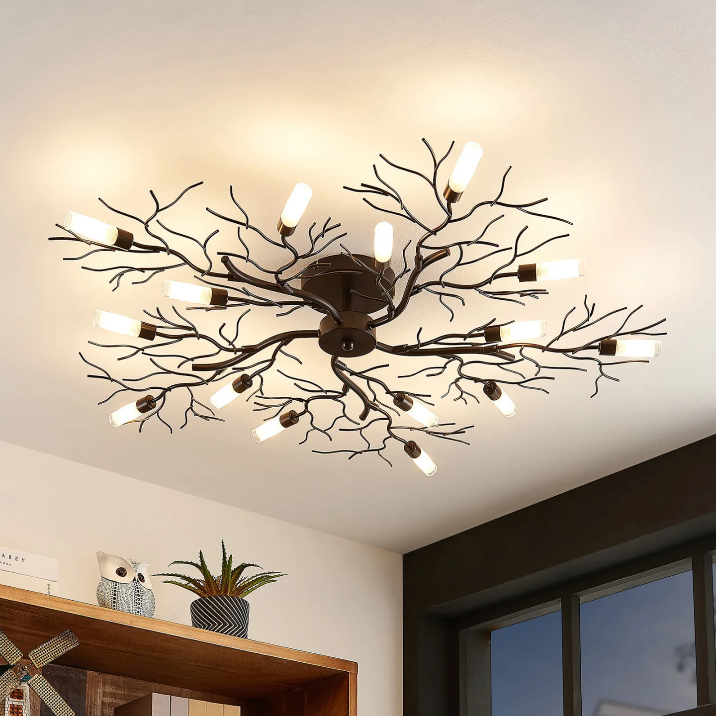Bigna Deckenleuchte Dark Brown - Lindby - Wohnzimmer - Modern - Metall - Mehrflammig