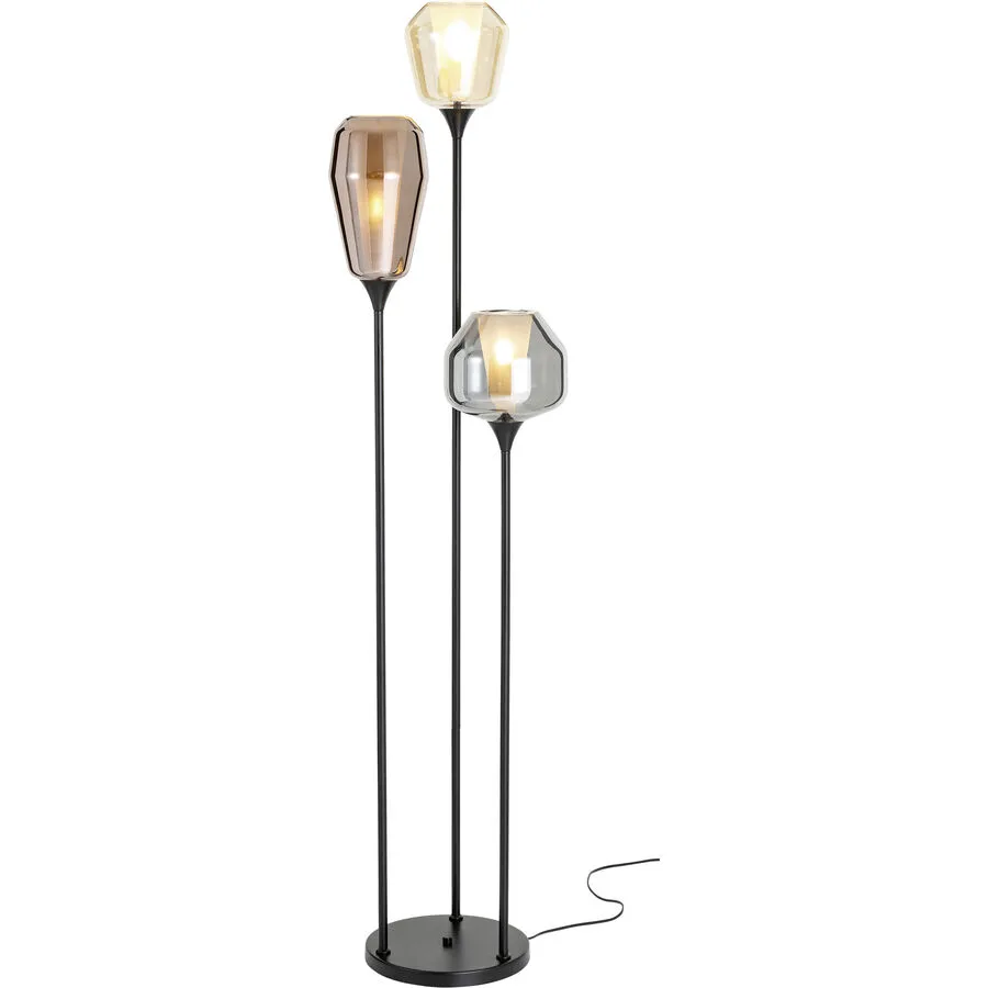 Stehlampe Marla Schwarz Glas/Metall 25 cm 155 cm - Material: Metall/Glas
