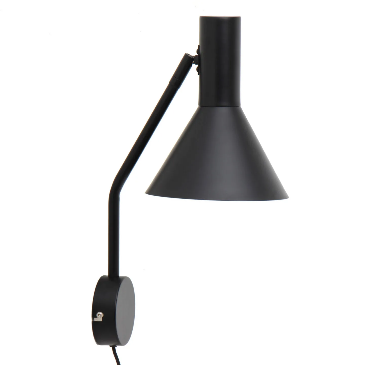 Lyss Wandleuchte Schwarz Stecker - FRANDSEN - Wohnzimmer - Design - Metall - Einflammig