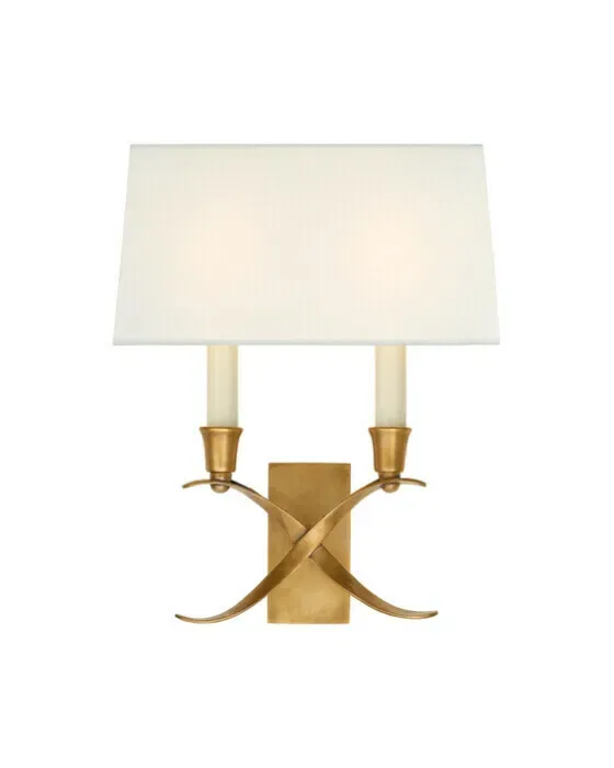 Cross Bouillotte Sconce Antique Brass S