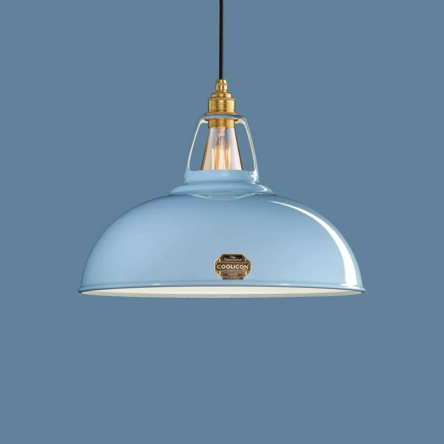Stor pendellampe i design fra 1933, blekblå – Coolicon - Stue - Metall