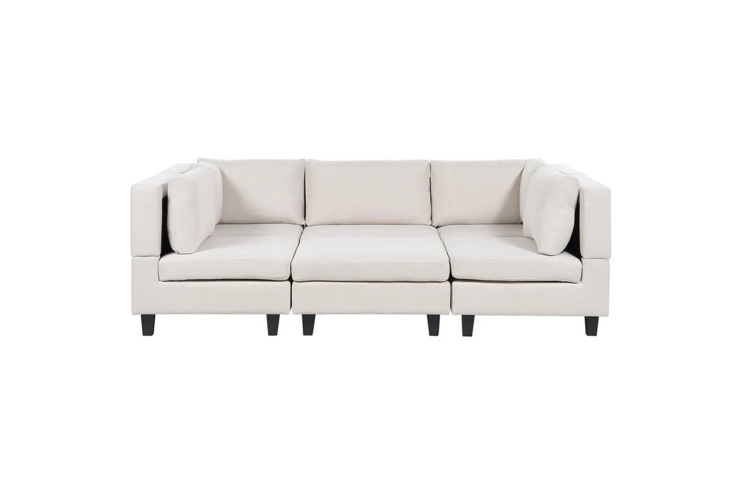 Modulsoffa med fotpall Unstad Beige/svart, Symmetrisk - Beige/svart, Symmetrisk