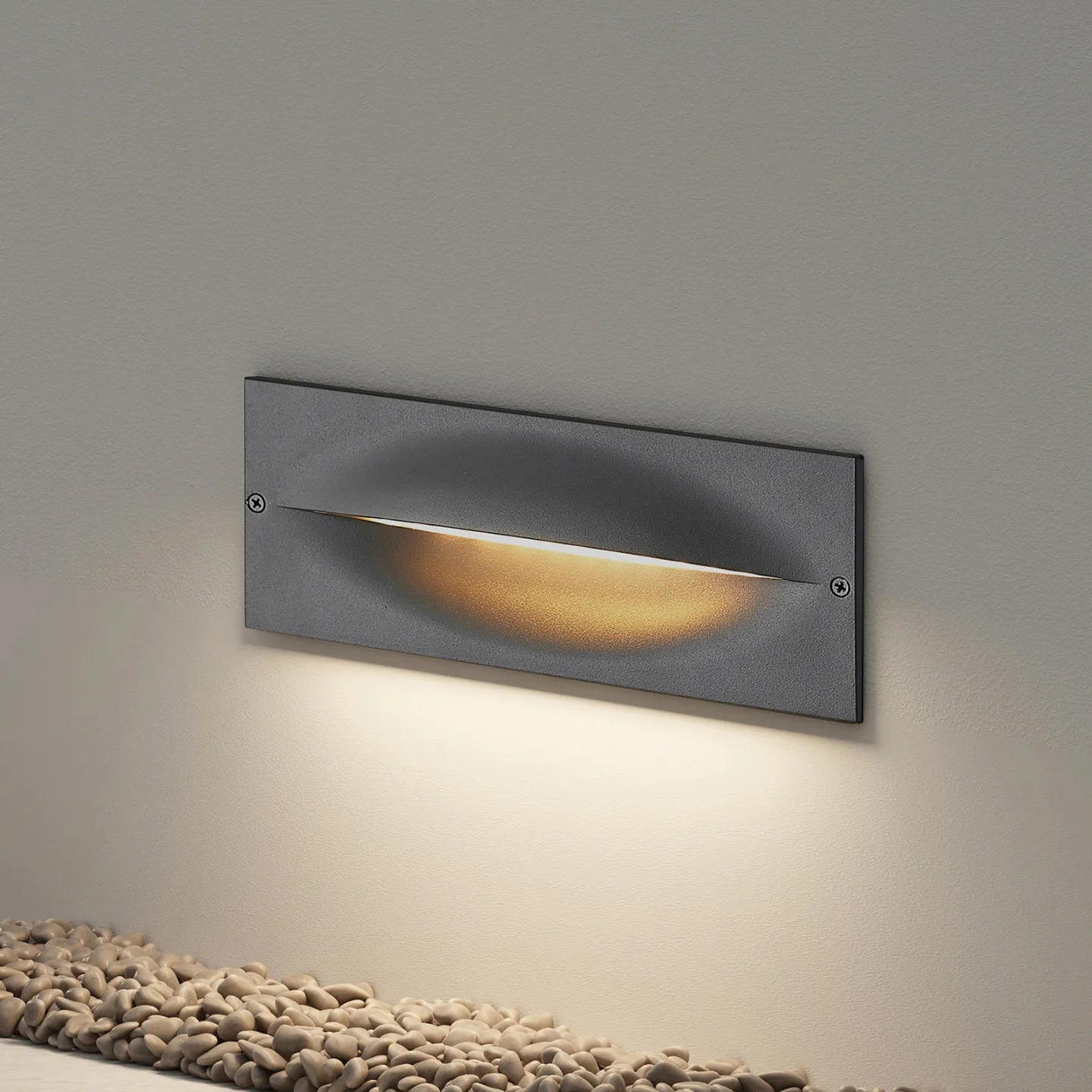 Zandro LED Indbygningsvæglampe Anthracite - Lucande - Terrasse - Moderne - Metal - Kantet