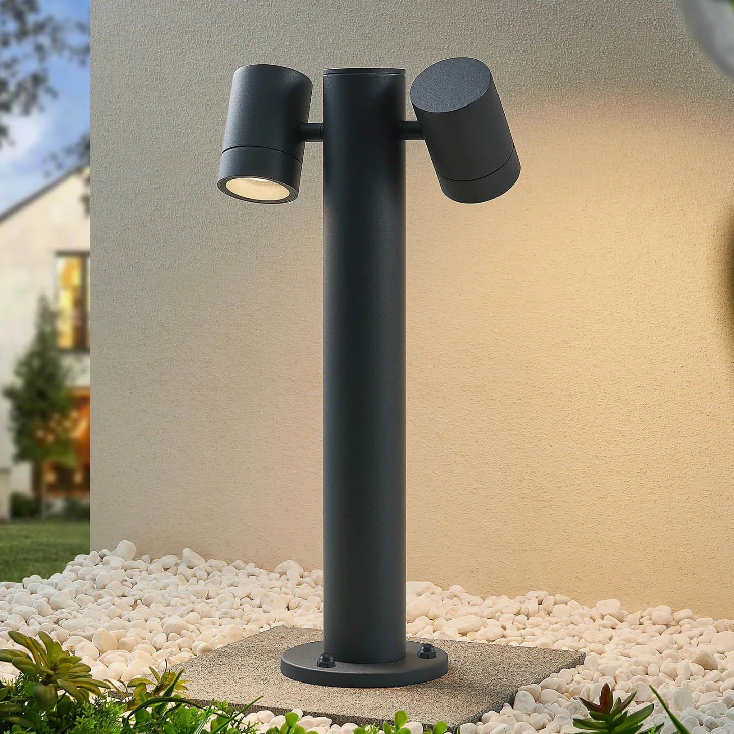 Maloney 2 Gartenleuchte H50 Dark Grey - Lucande - Modern - Metall - Einflammig