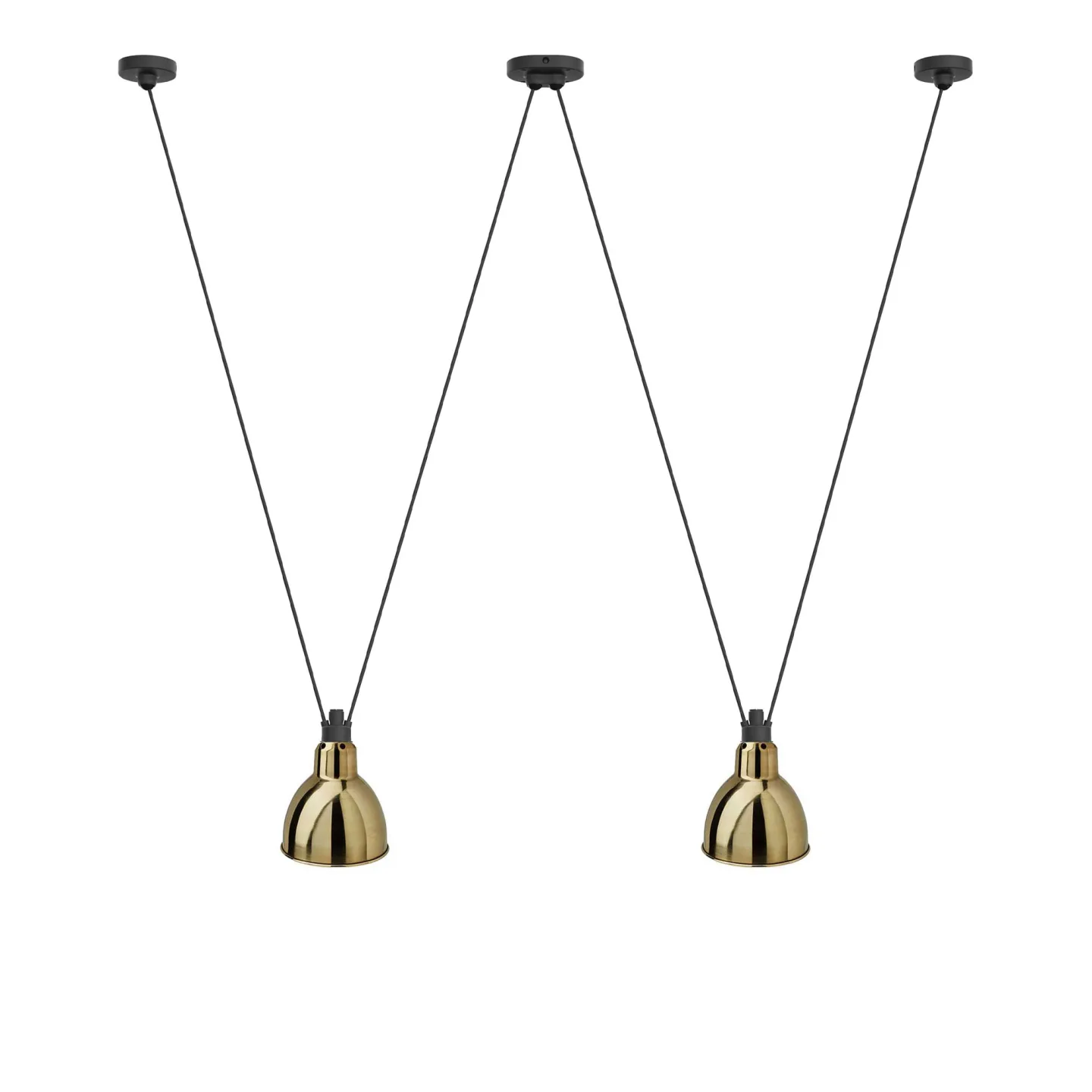 DCWéditions - Les Acrobates De Gras 324 L Round Brass - Pendellampor - Bernard-Albin Gras - Guld