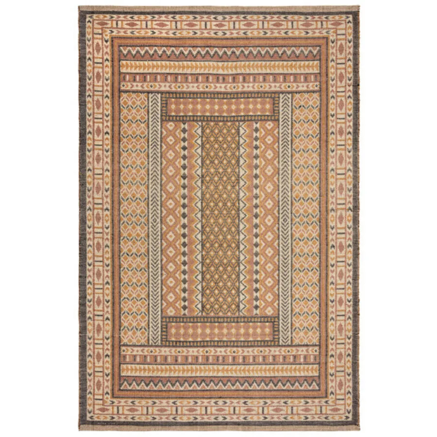 Teppich Mate hellbraun Anderes Muster Jute/Baumwolle 160 x 230 cm