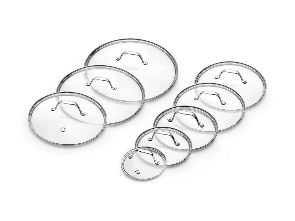 GLASDECKEL-SET 14/18/20/24/26/28/30/32 CM – 8-TEILIG