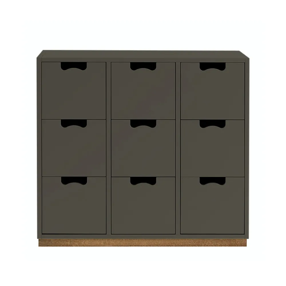 Asplund Snö B3 Kommode Taupe, Eichensockel