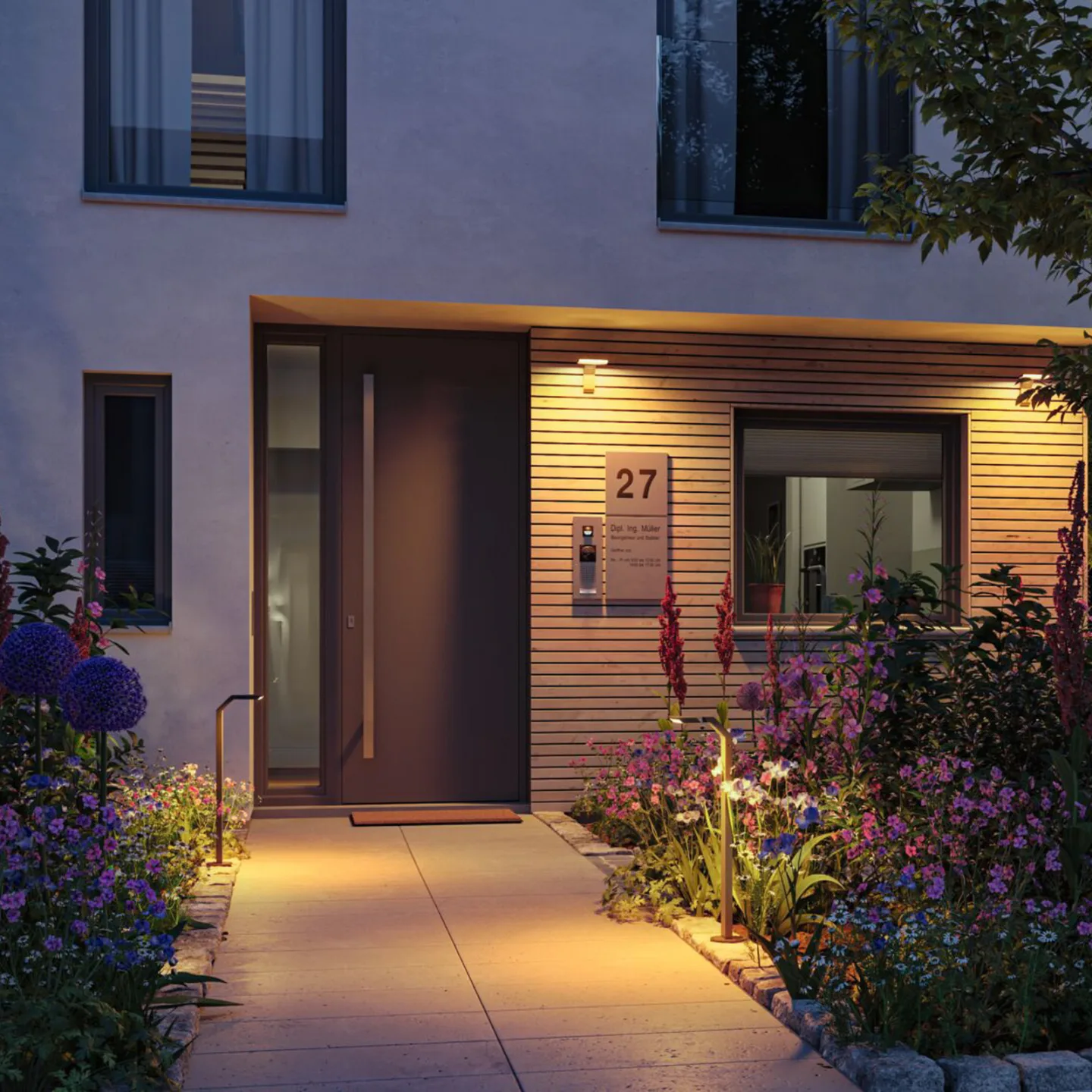 Zenera LED-Wegeleuchte, anthrazit, 2.200K, IP44 - Paulmann - Modern - Metall - Eckig