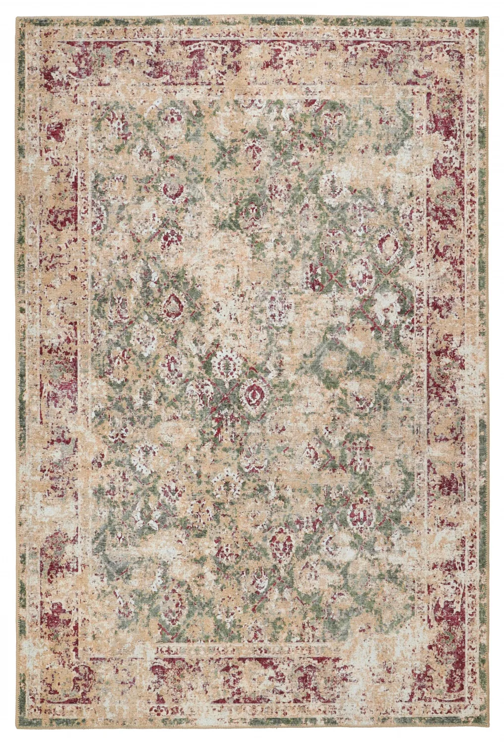 Flachgewebter Teppich - Douz (grün/burgund) (Größe: 230 x 340 cm)