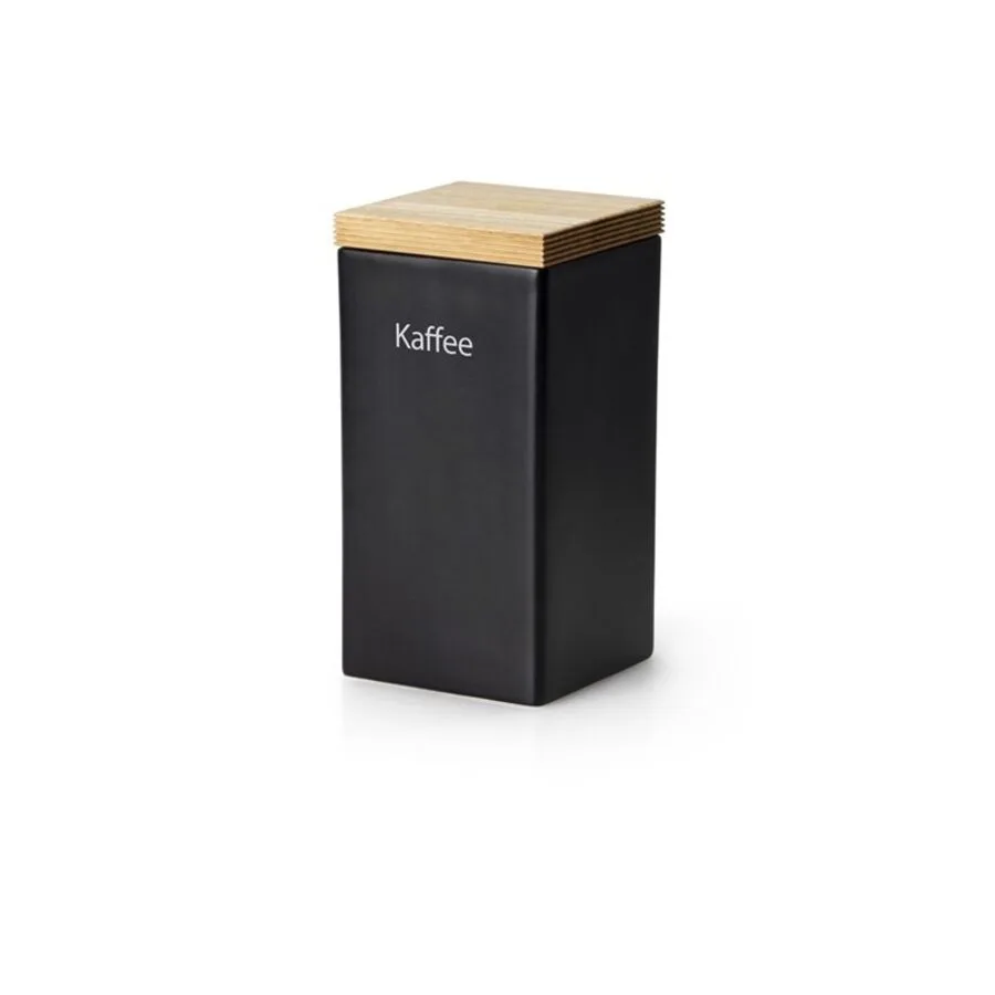 Vorratsdose Continenta Schwarz Keramik/Holz 10 cm 20.5 cm