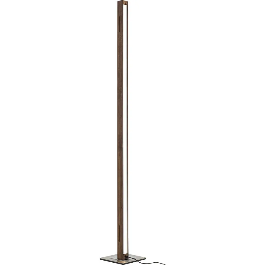 HERZBLUT Stehlampe Leonora Braun Metall/Holz 21 cm 161 cm - Farbe: nussbaum - LED - Lichtfarbe: Extra warmweiss - Helles Neutralweiss - Material: