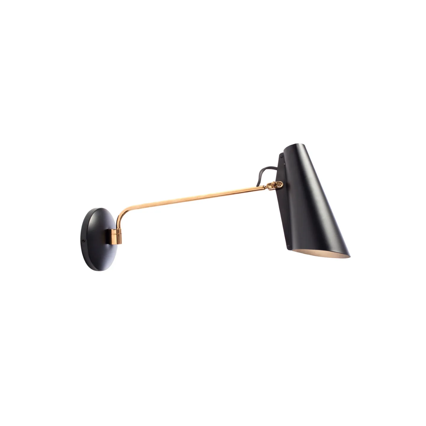 Birdy Wandleuchte Schwarz/Messing - Northern - Wohnzimmer - Design - Metall - Einflammig