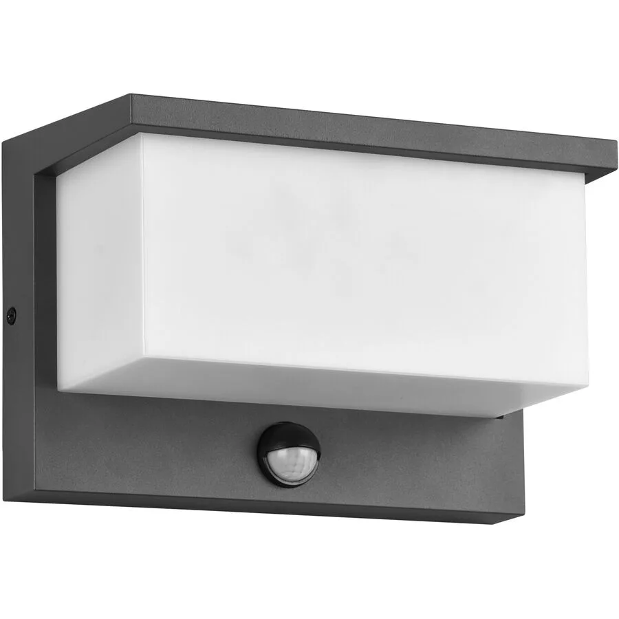 Wandlampe Nestos Grau Aluminium 23 cm 15 cm - Farbe: anthrazit - LED - Lichtfarbe: Warmweiss - LED Energiesparlampen