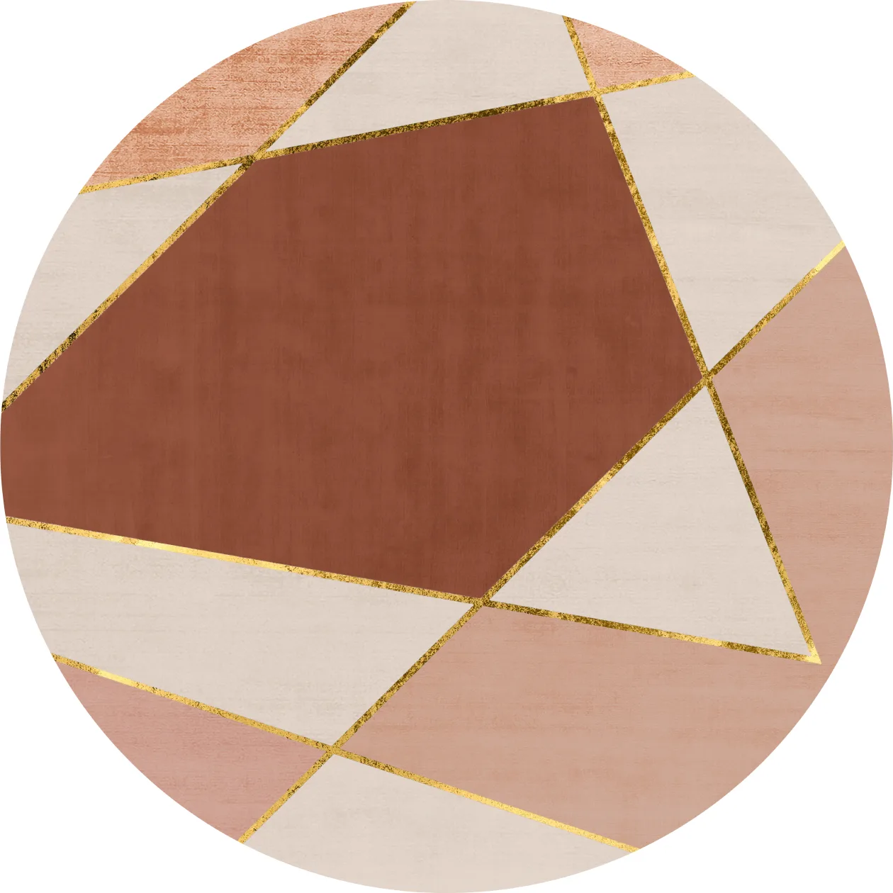 Runde tepper - Jade (beige/rosa) (Størrelse: Ø 200 cm)