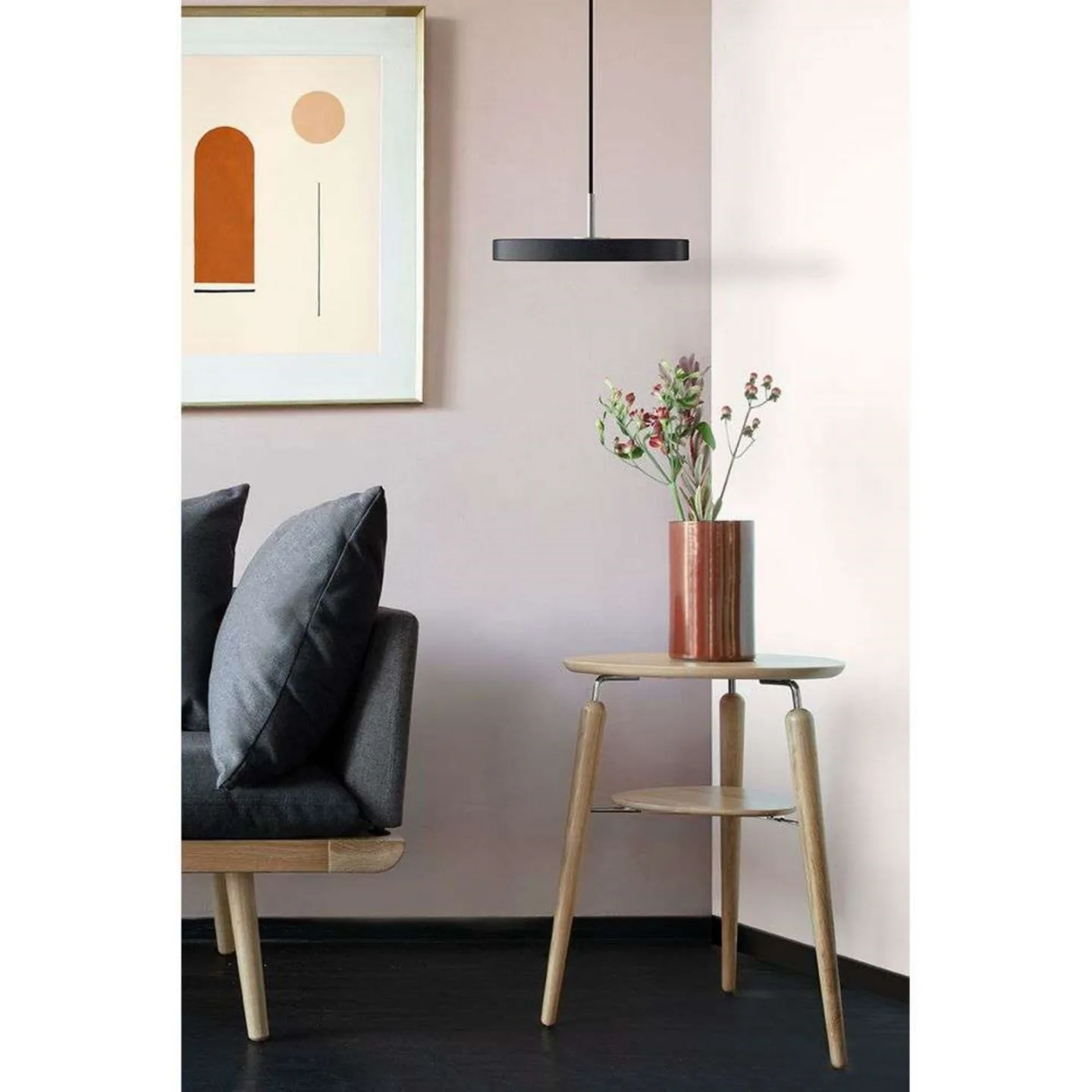 Asteria Pendel Mini Ruby Red/Steel Top - UMAGE - Stue - Metall