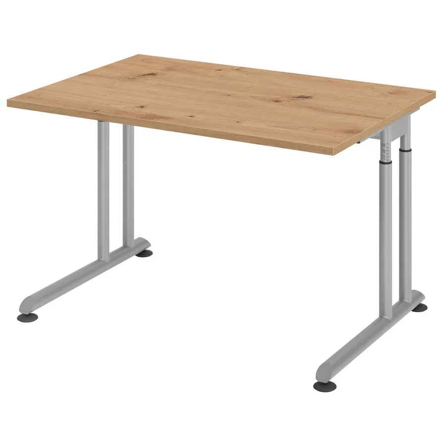 Schreibtisch Office Asteiche Holzwerkstoff Höhenverstellbar B 120 T 80 cm
