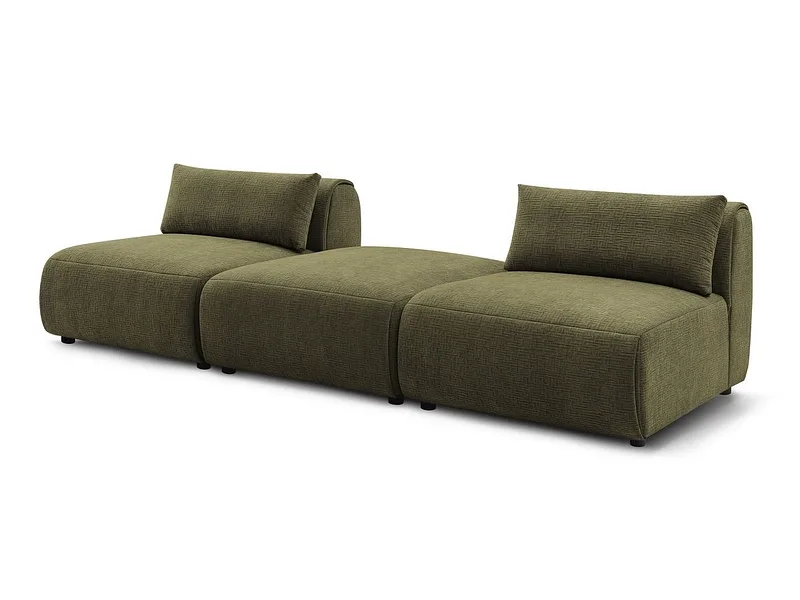 3er Sofa BOBOCHIC JEANNE Stoff mit Textur grün