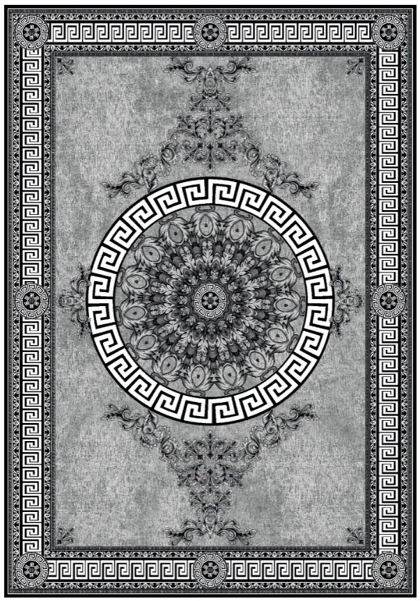 Wilton-teppe - Amer (svart/hvit) (Størrelse: 160 x 230 cm)