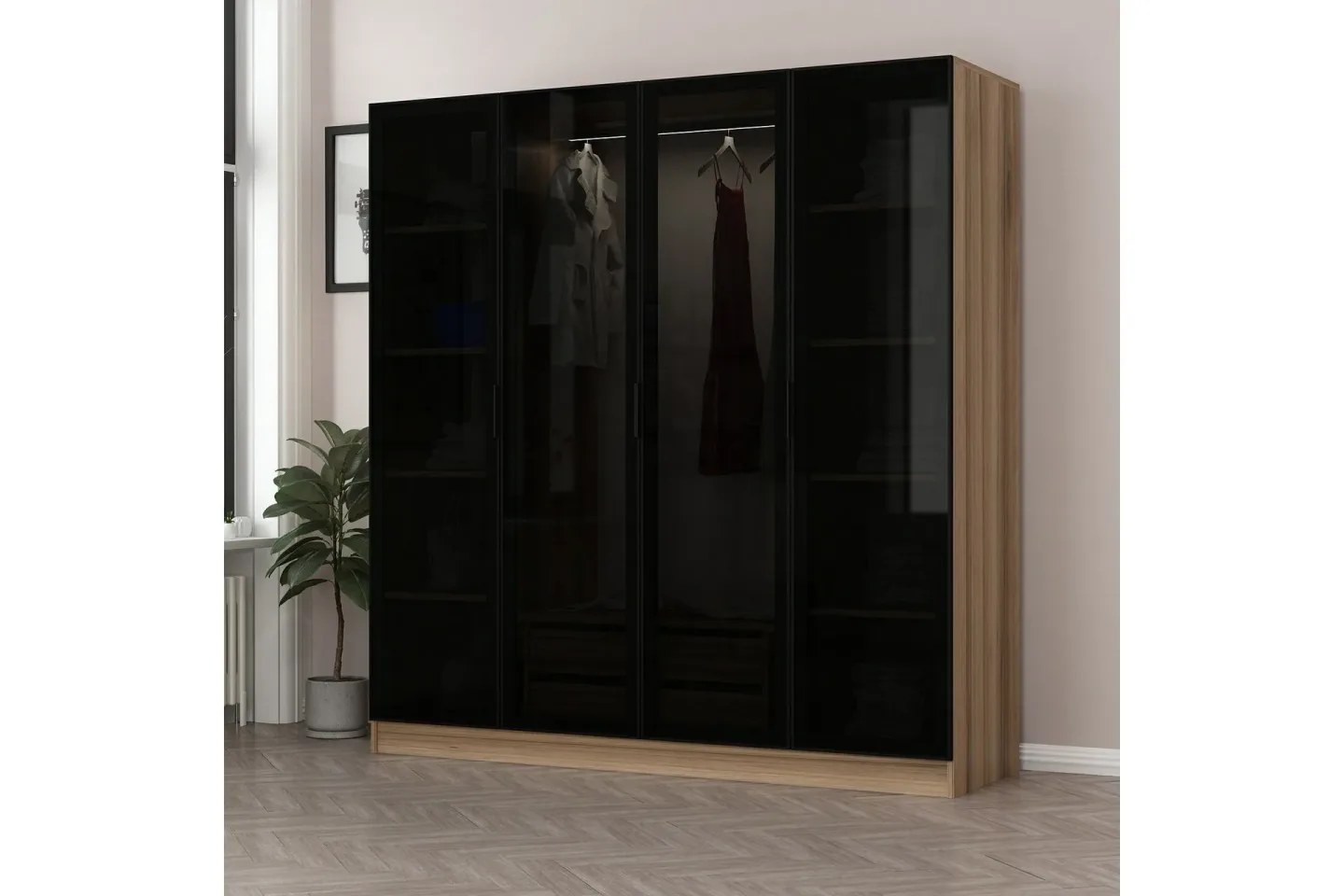 Fruitland Garderob 180 cm - Grå