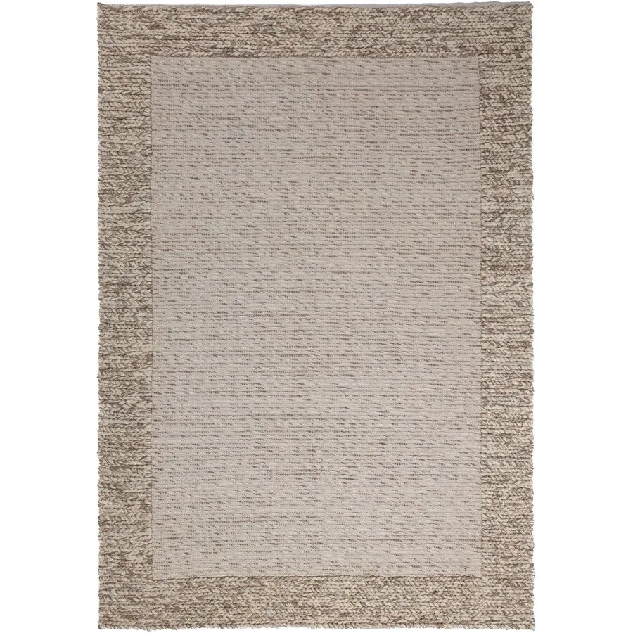 Teppich Renvia DUNKEL NATUR Einfarbig Wolle/Polyester 120 x 170 cm