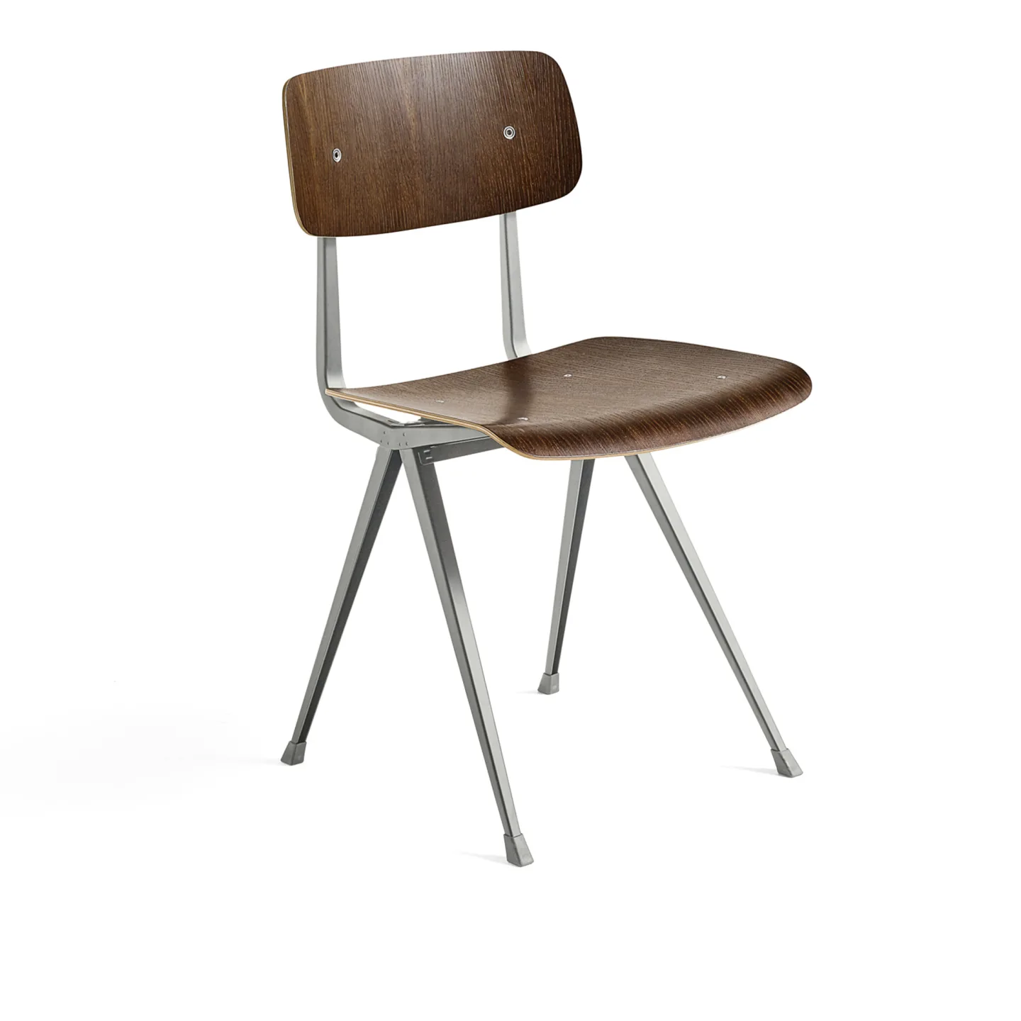 HAY - Result Chair Beige / Smoked Water Based Lacq Oak - Matstolar - Friso Kramer,Wim Rietveld - Träfärgad - Metall/Trä
