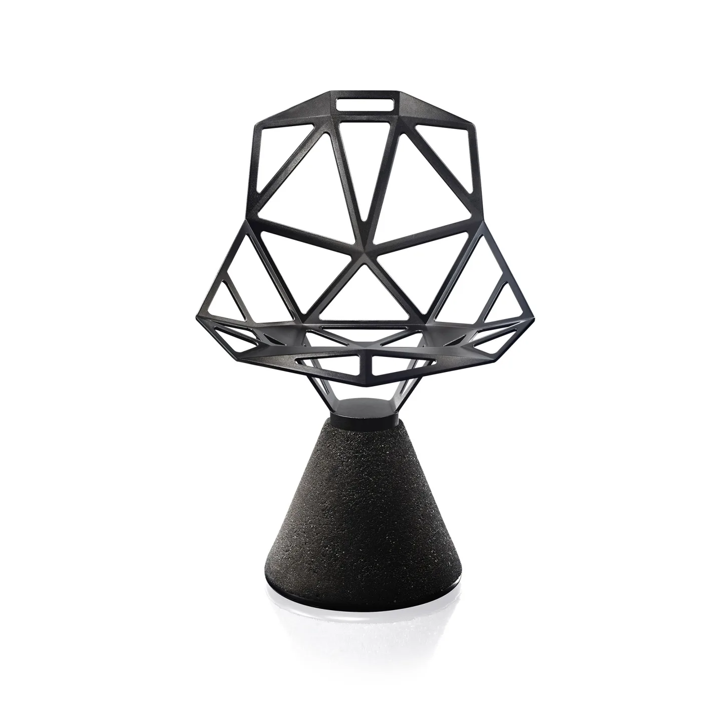 Magis - Chair One Concrete fixed base All Black - Matstolar utomhus - Konstantin Grcic - Svart - Metall