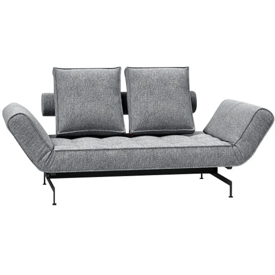 Innovation Bettsofa Ghia Grau, Schwarz Stoff, Metall B 210 T 80 cm