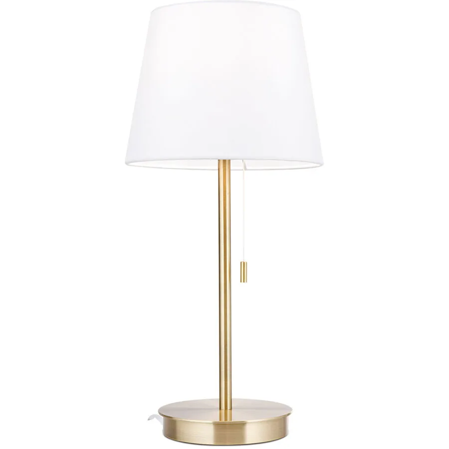 Tischlampe Ludwig Stahl/Leinen 23.5 cm 50 cm - Farbe: Patina