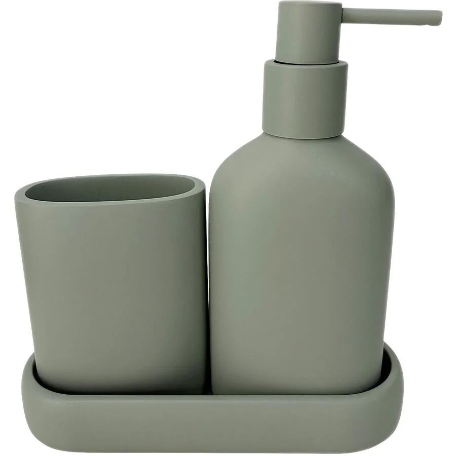 Badezimmer-Set Kim grün Polyresin