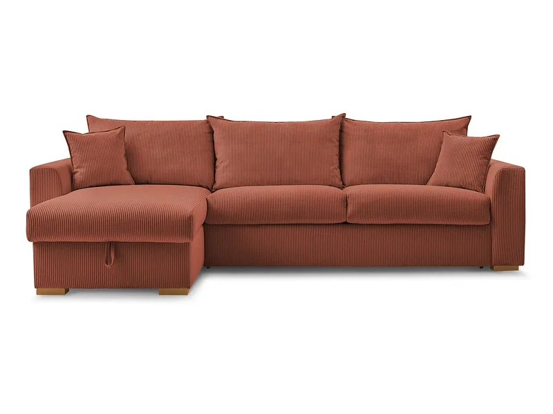 Ecksofa BOBOCHIC AUGUSTIN Cord-Stoff orange