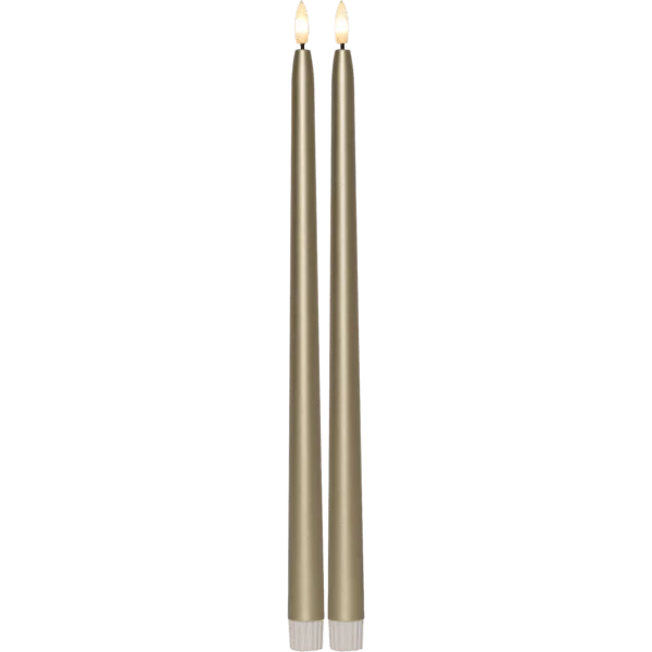 Star Trading - LED Antikljus Flamme Metal 40cm - Batteriljus - Guld