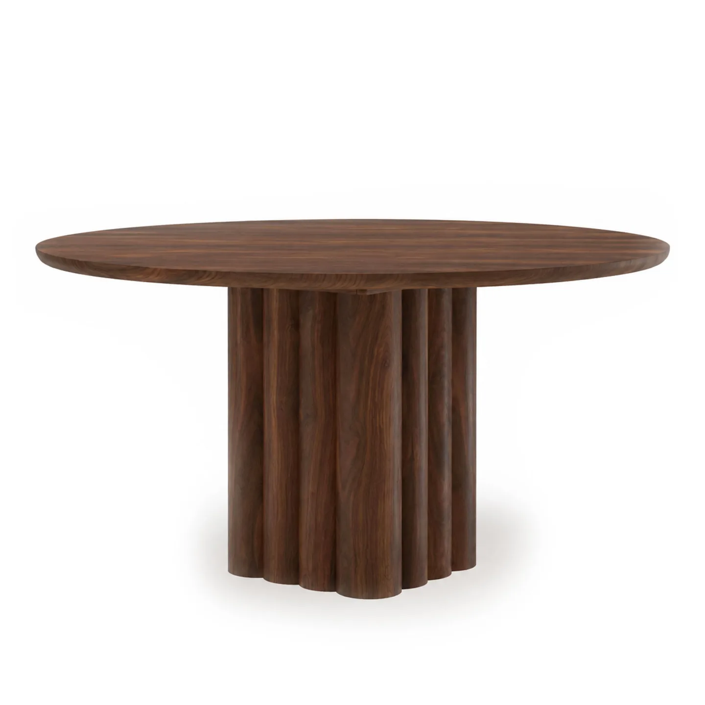 Dk3 - Plush Table Round Ø140 x H72 cm Max 2 extension leaves Walnut - oil - Matbord - Jacob Plejdrup - Brun - Trä