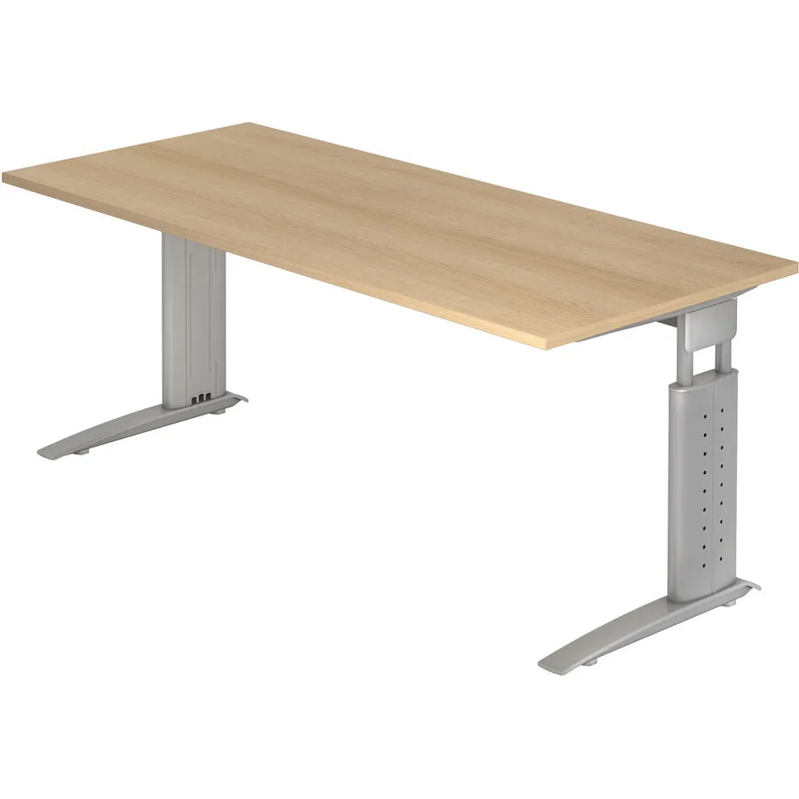 Schreibtisch Office Eiche Dekor Holzwerkstoff Höhenverstellbar B 180 T 80 cm