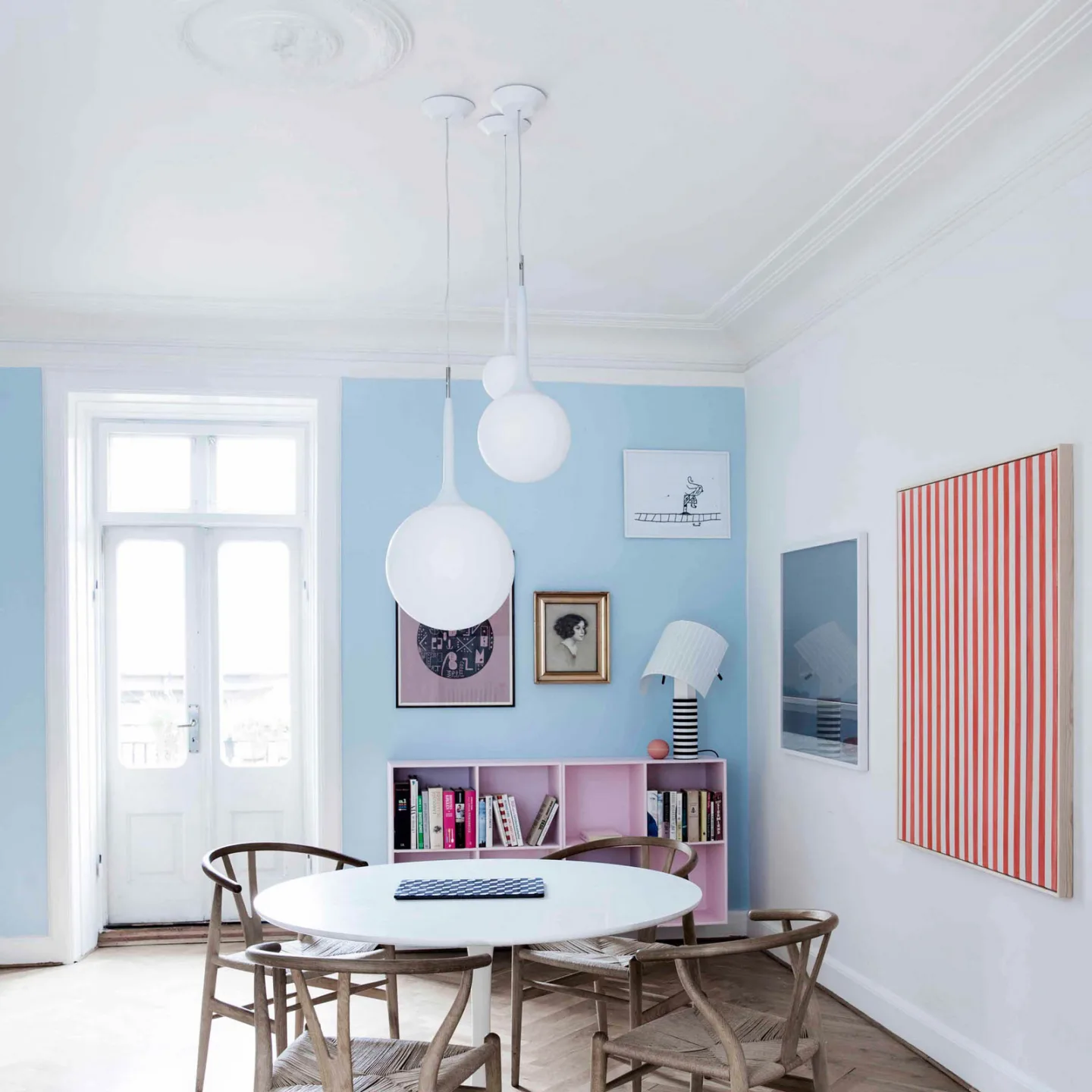 Castore 35 Pendelleuchte Weiß - Artemide - Wohnzimmer - Design - Glas - Kugel