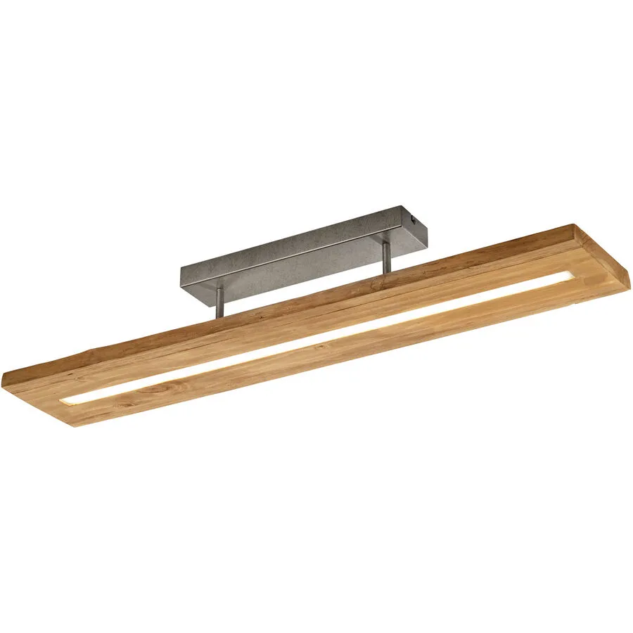 Deckenlampe Nerko Braun Holz 100 cm 16 cm - Farbe: holzfarben - LED - Lichtfarbe: Warmweiss - LED Energiesparlampen