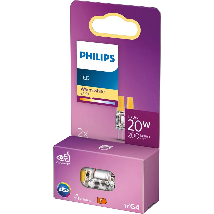 Leuchtmittel Philips Glas G4 1.7 W - Farbe: klar - LED - Lichtfarbe: Extra warmweiss - LED Leuchtmittel