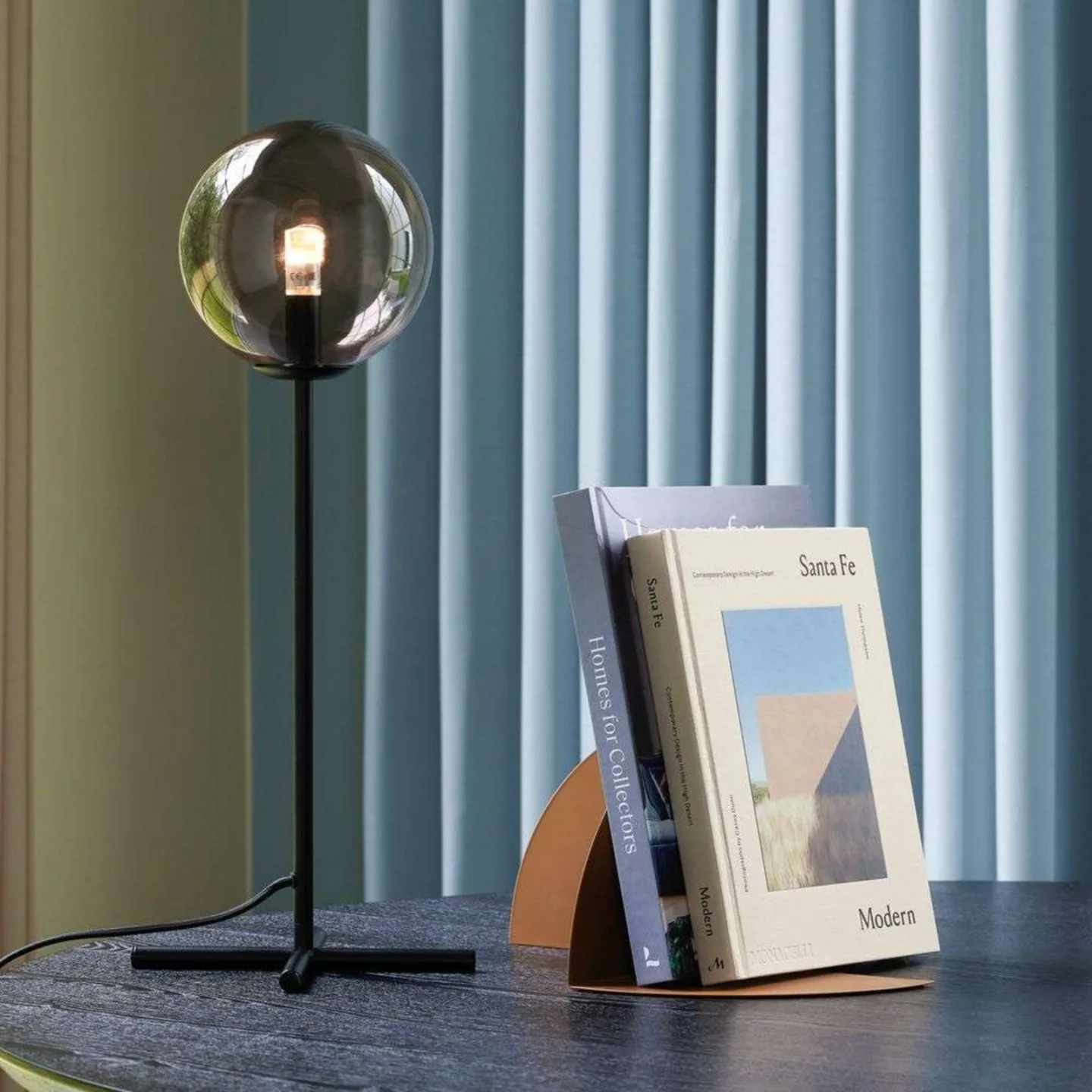 Champ Bordlampe Black/smoke - Hübsch - Stue - Glass