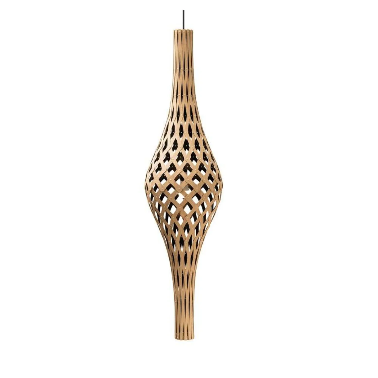 Nikau Pendelleuchte Schwarz 1 Seite - David Trubridge - Wohnzimmer - Bambus