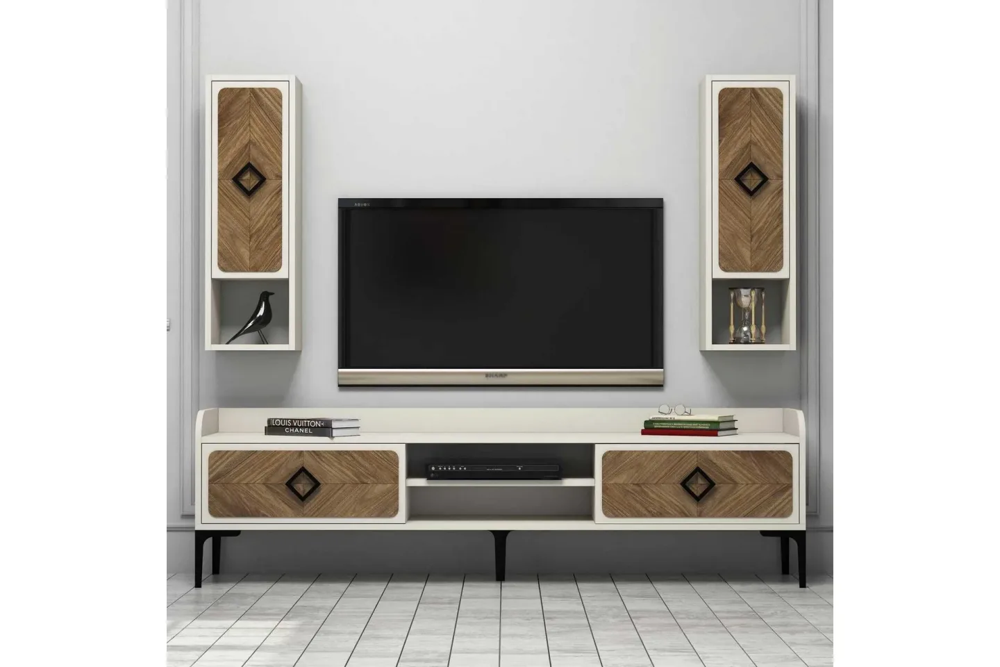 Hovdane TV-Möbelset 180 cm - Brun/Vit