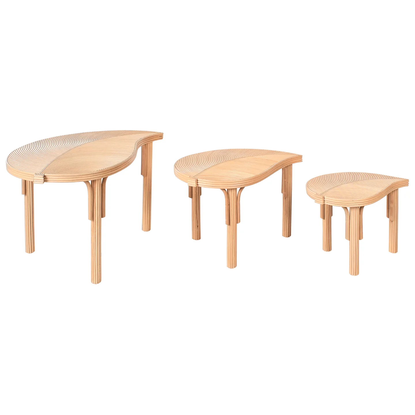 Set med 3 Soffbord utomhus Paralia Rotting - Naturlig/Beige