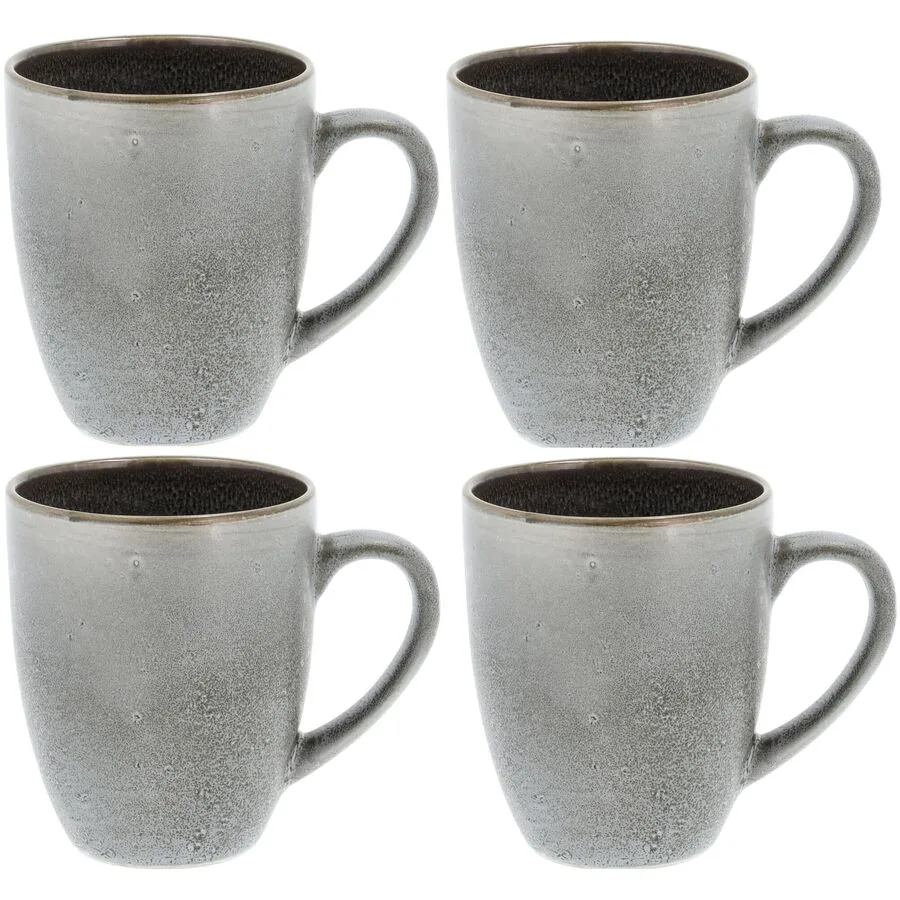 Kaffeetassen-Set BITZ Grau Steinzeug 300 ml