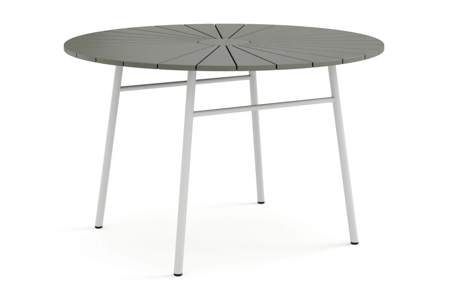 Tunis Runt Matbord utomhus 120 cm i aluminium metall - Grå/Vit