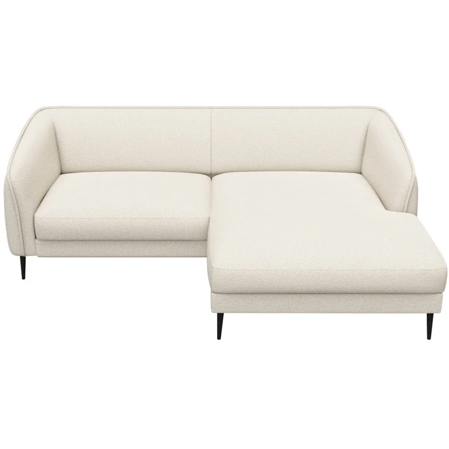 Ecksofa Fady Rechts 100% Polyester Vanille B 220 cm T 148.5 cm