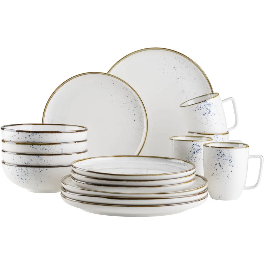 MÄSER Geschirr-Set Pintar Weiss/Blau Porzellan