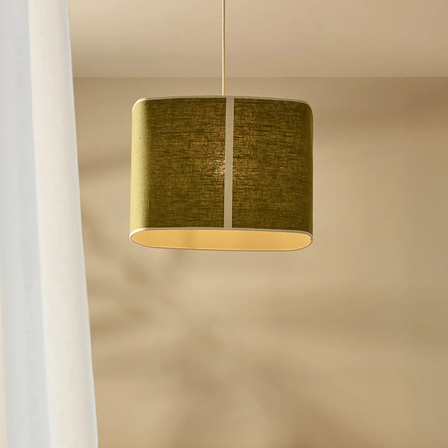 Dolce Hängeleuchte, avocadogrün - MARKET SET - Esszimmer - Design - Stoff / Textil - Einflammig