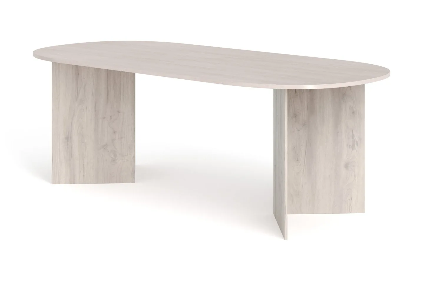 Vera Matbord Oval 220x100 cm Fanér - Vitlaserad
