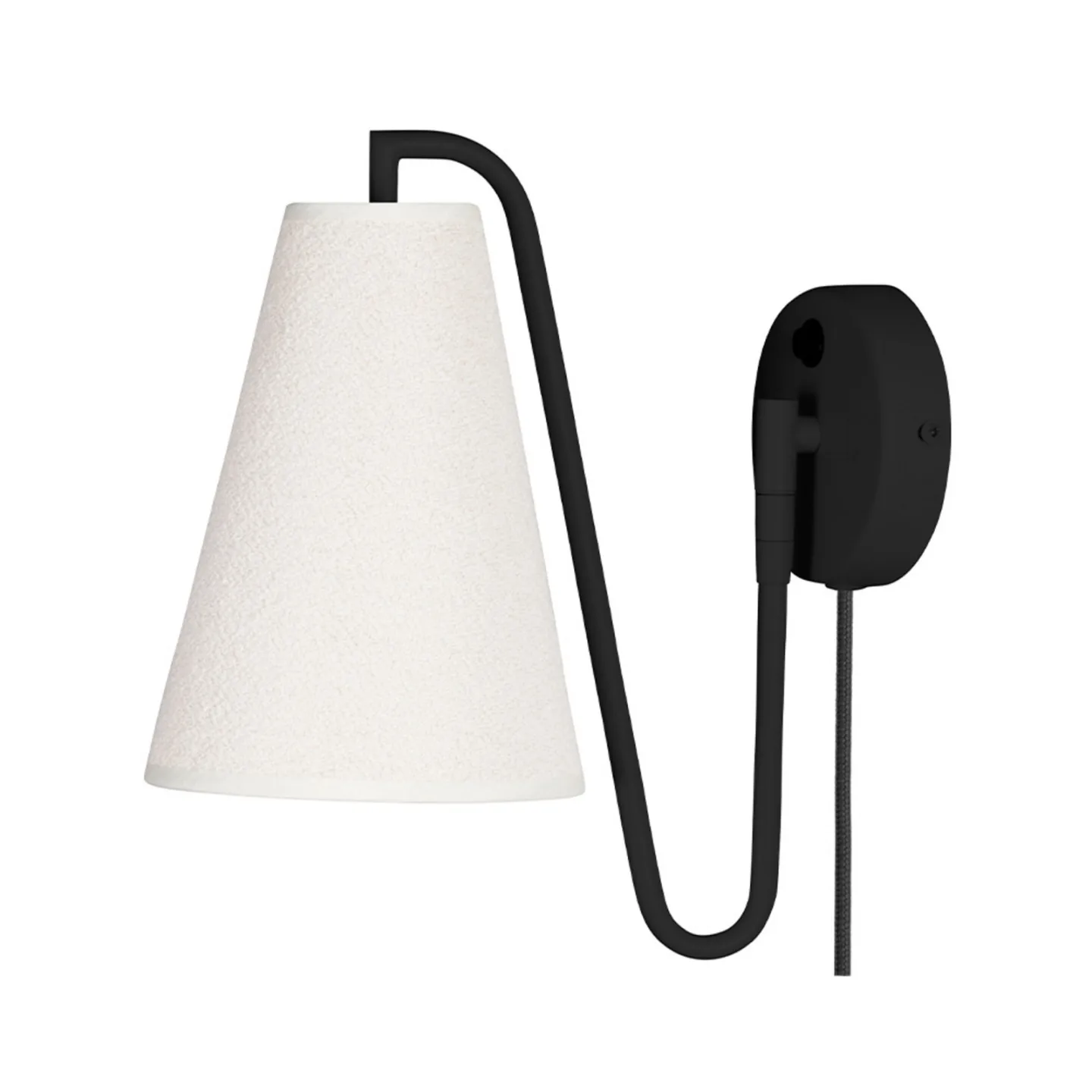 Lou Vägglampa Bouclé Vit/Svart - Globen Lighting - Vardagsrum - Design - Tyg / textil
